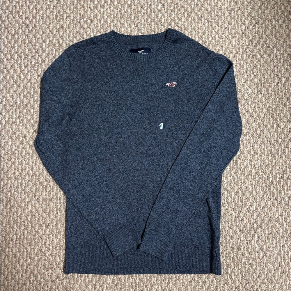 Hollister Dark Gray Casual Pullover Crewneck Sweater